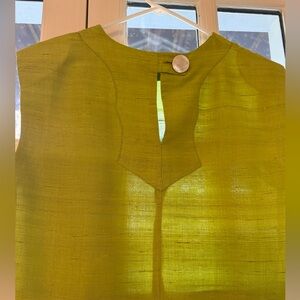Julia Amory Chartreuse Slim Shell Dupioni Silk